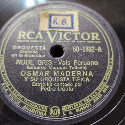 Pasta Osmar Maderna Pedro Datila H De Rosas Rca Victor C595