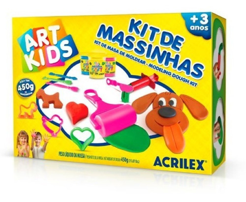 Kit 5 Masas Para Modelar +moldes Acrilex