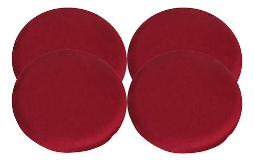 2 Piezas Cojín Para Taburete De Bar Redondo Vino Rojo