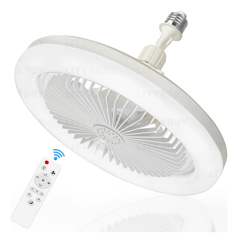 Lámpara Led Y Ventilador Para Socket Con Control Remoto 20w