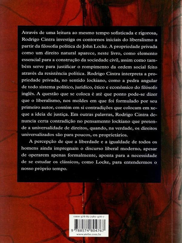 Liberalismo E Natureza: A Propriedade Em John Locke, De Cintra, Rodrigo Suzuki. Editora Ateliê Editorial, Capa Mole, Edição 1ª Edição - 2010 Em Português