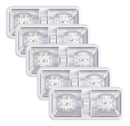 Paquete De 5 Luminarias Led De Techo Doble Rv Interrupt...