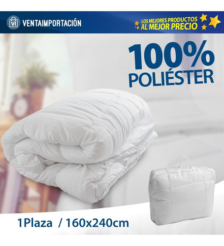 Imagen 2 de 3 de Acolchado Edredon Cubrecama 1 Plaza Y 1/2 Reversible