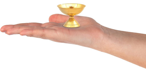 Lámpara De Aceite Indio De Latón Macizo Hecho Mano, P...