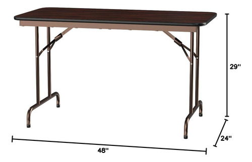 Mesa Plegable Rectangular De Madera 121x61x74 Cm Caoba
