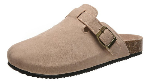 Zapatillas Planos Unisex Birken De Liso Con Hebillas