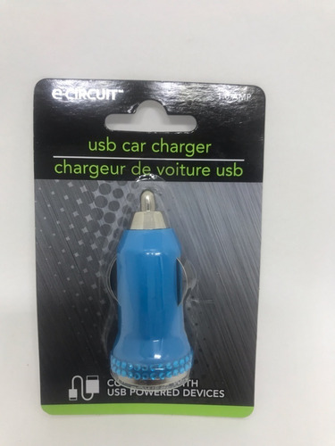 E-circuit Carregador Usb  Car Charger - Disponivel Cor Azul-celeste