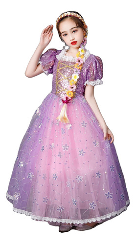 Vestido De Princesa Niña Fiesta De Disfraces De Rol Rapunzel