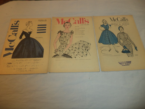 3 Revistas Mccalls; Hojas De Modas 1953-1954 (Usado)
