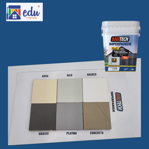 Tinta Imperparede Impermealizante Bautech Cores 2 0 K G. Acabamento Fosco Cor Cinza Platina