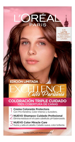 Tinte Para Cabello Excellence L'oréal Paris Tono 5.15 Latte