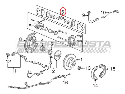 Pastilla De Freno Trasera Honda Pilot 2015