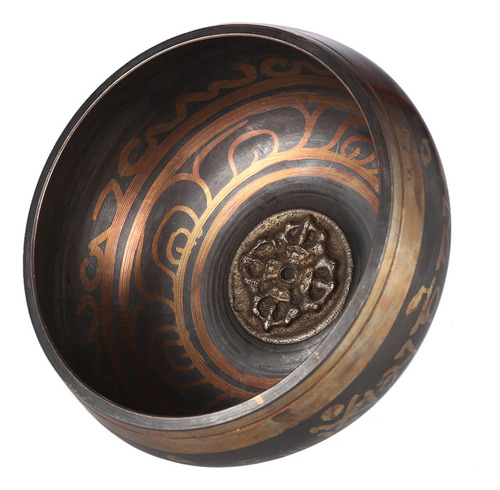 Taça De Decoração Budista Requintada Tibetana Artesanal De 2
