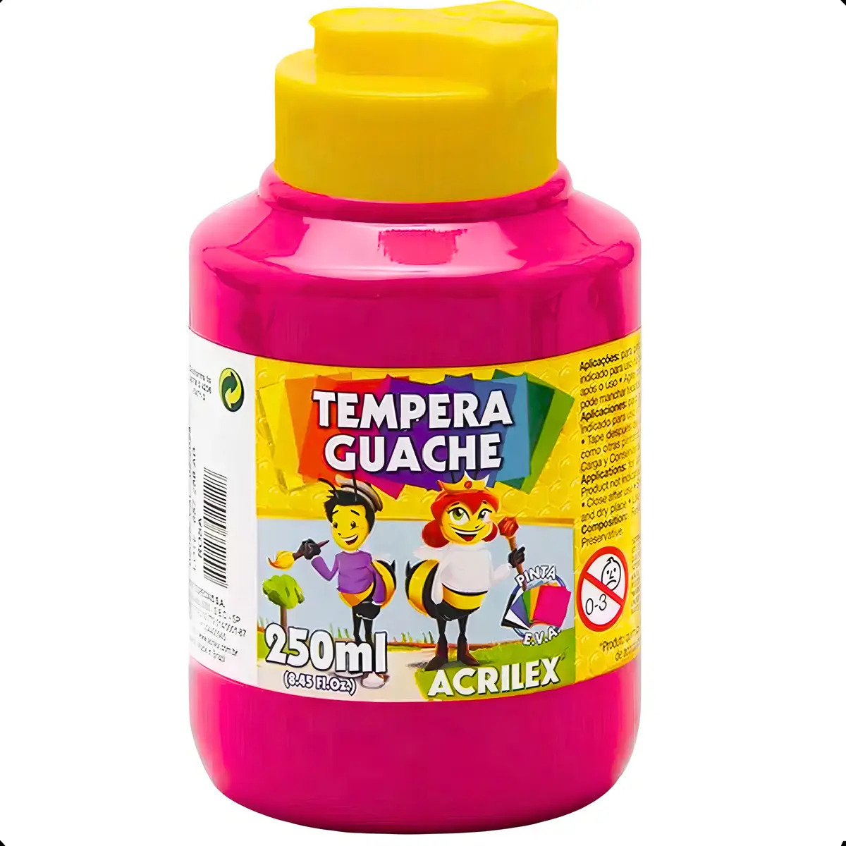 Tinta Têmpera Acrilex 250ml Rosa