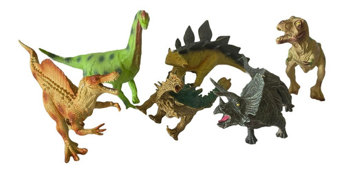Kit C/ 6 Dinossauros Brinquedo Infantil Sortidos