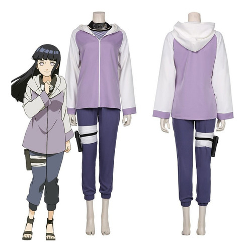 Disfraz De Naruto Hyuga Hinata Cosplay Mujer Violet Traje