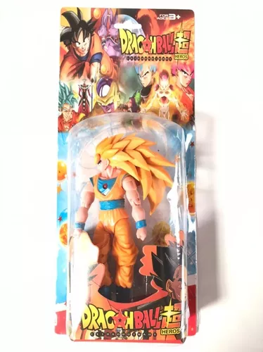Boneco Brinquedo Goku SSJ 3 Super Saiyajin Articulado Dragon Ball