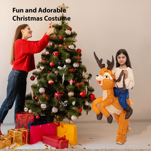 Disfraz De Elk Riding Para Mujer, Con Batería, Inflable Par