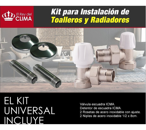 Imagen 3 de 5 de Kit Para Instalación De Toalleros Y Radiadores T/marcas