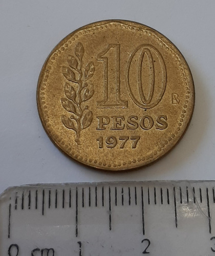 Moneda Argentina 10 Pesos Año 1977 