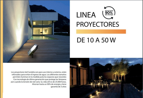 Imagen 2 de 7 de Candela Proyector Led 30w Alta Luminosidad Exterior Frio/cal