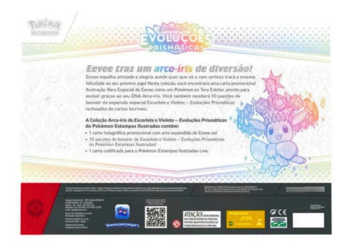 Box Pokémon Evoluções Prismáticas Coleção Arco-íris Copag