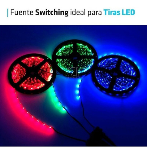 Imagen 5 de 10 de Fuente 12v 2a Metalica Regulada Switching Tira Led Cctv Full