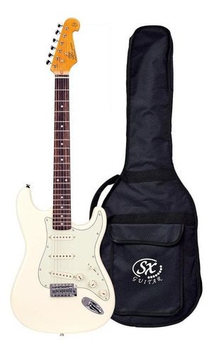 Guitarra Eléctrica Strato Sx Sst62 Vintage White Con Funda