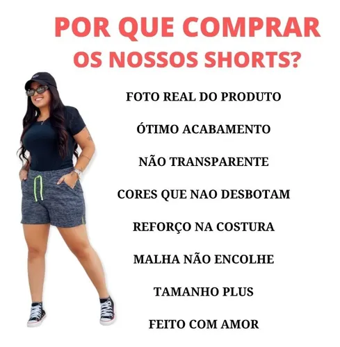 Shorts malha cheap plus size