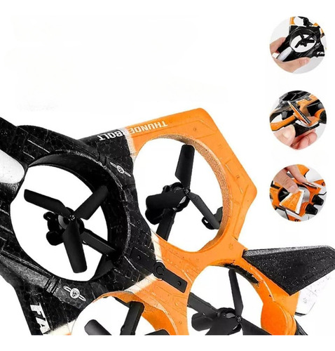 Avión De Espuma Con Control Remoto Drone Jet Con Cámara 2.4g