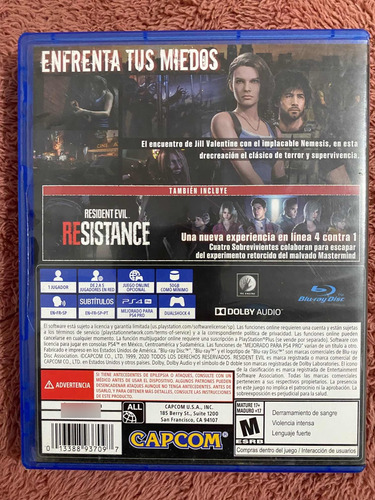 Resident Evil 3 Playstation 4 (Usado)