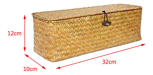 Cesta De Almacenamiento Multiusos Con Tapa Tejida A Mano 3
