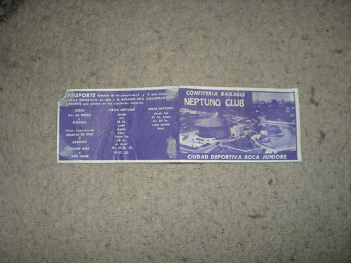 Imagen 4 de 4 de Rara Tarjeta Boliche Neptuno Ciudad Deportiva Boca Juniors