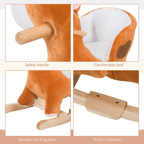 Caballo Mecedor De Madera Juguete De Peluche Para Niños Color