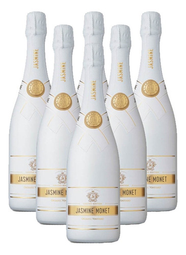 Champagne Jasmine Monet White Blanc De Blancs 750ml Caja X6