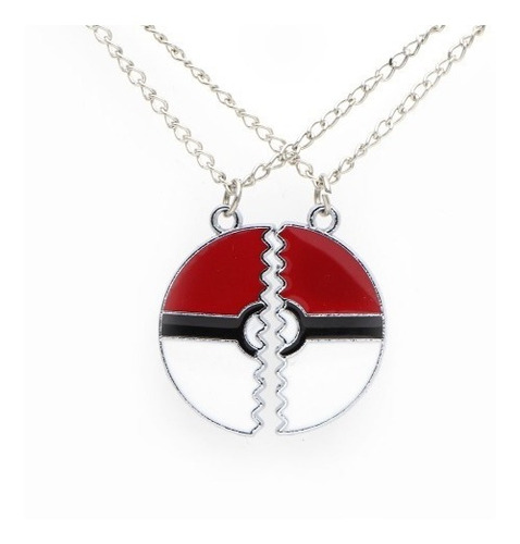 Colar Pokebola Pokemon Go Melhores Amigos Amizade Cor Prateado