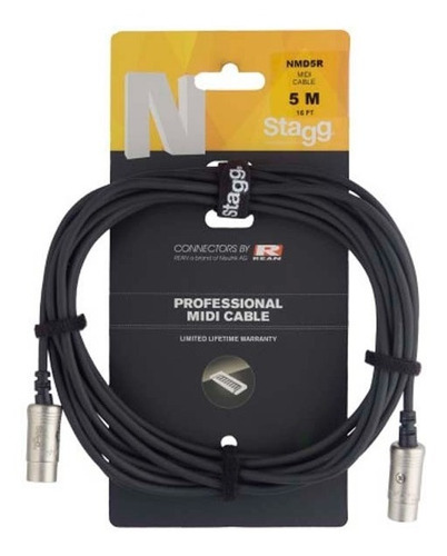 Cable Midi Stagg N Series 5m Nmd5r - Para Teclado/interfaz