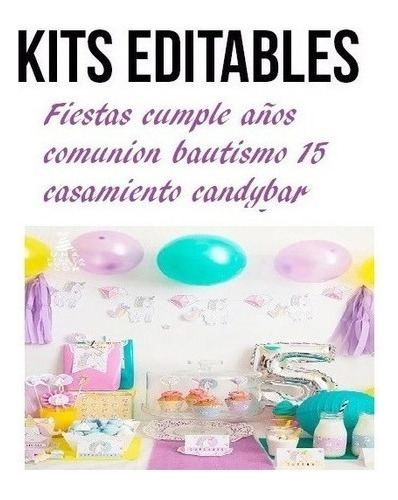 Kit Imprimible Fiestas Cumple Años Comunion