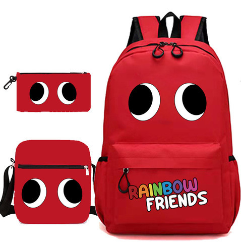 Mochila escolar Genérica Rainbow Friends,School season, school bags, student bags, backpacks color rojo 21L