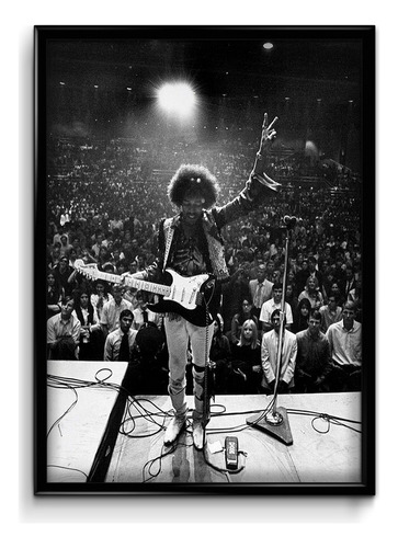 Cuadro Jimi Hendrix Show 35x50 (marco+lámina+vidrio)
