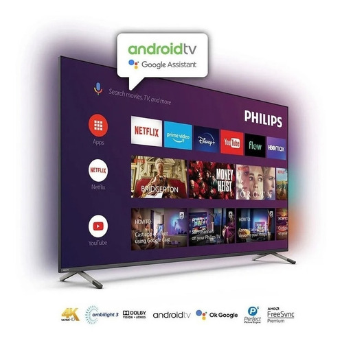 Imagen 6 de 8 de Smart Tv Led Philips 75 4k Uhd 75pud8507/77 Ambilight Wifi