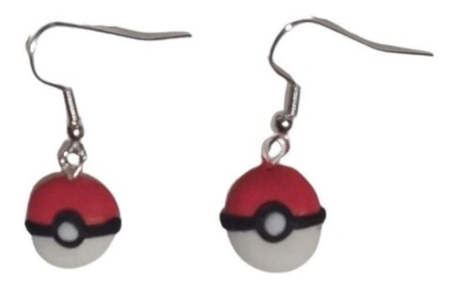 Aretes Pokebola  Pokemon Pikachu Kawaii Pendientes Moda Cool