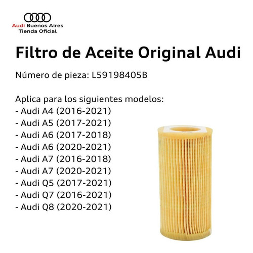 Imagen 2 de 7 de Filtro De Aceite Original Audi Q7
