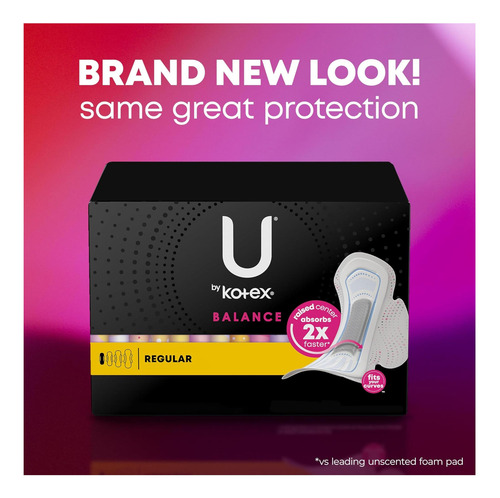 U Por Kotex Balance Almohadillas Ultra Delgadas Con Alas, 50