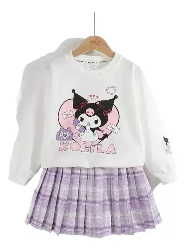 comprar Conjunto De Blusas Y Falda Kuromi For Niñas Pequeñas, Ropa