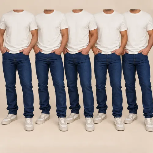 Kit 3 Calças Jeans Masculina Tradicional Elastano Premium Shinny Azul Meteoro 42