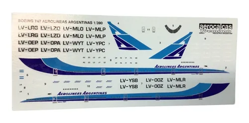 comprar Calcos Al Agua Para Boeing 747 Revell Aerolineas Argentinas