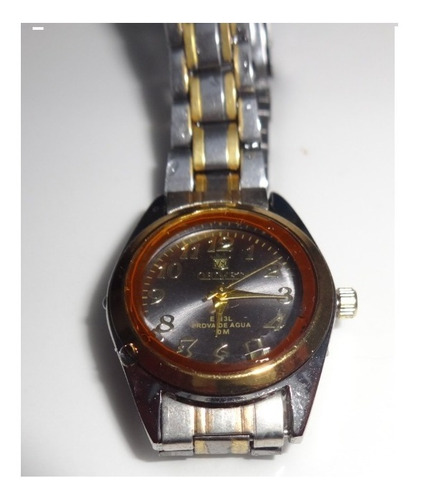 Relógio De Pulso Aço Inox Prateado C/ Dourado Orimet