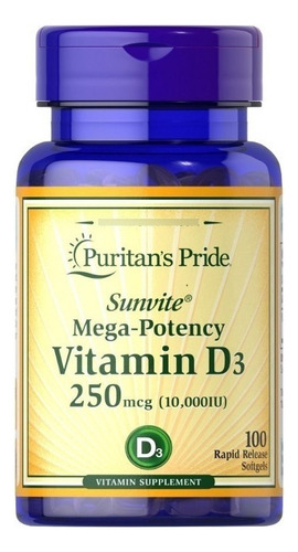 D-3 - Vitamina D3 10.000ui -100ct -  Puritan's Pride