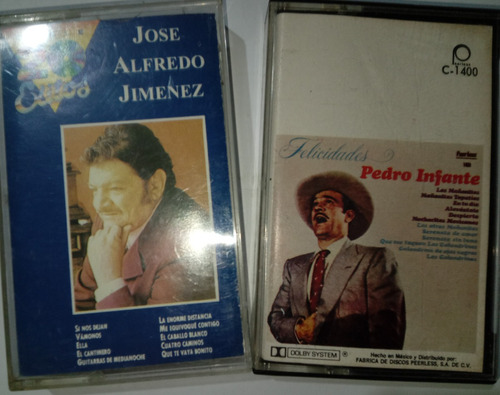 Casetes: Pedro Infante, Mañanitas, J. Alfredo Jiménez,éxitos